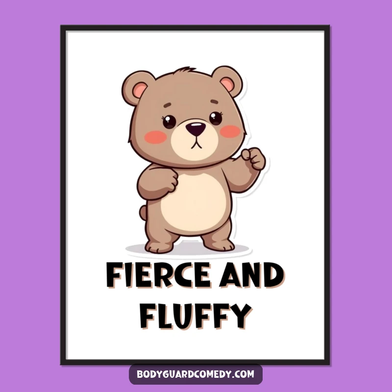 Funny Bear Muscle Digital Art - Protective Print for Instant Humorous Decor