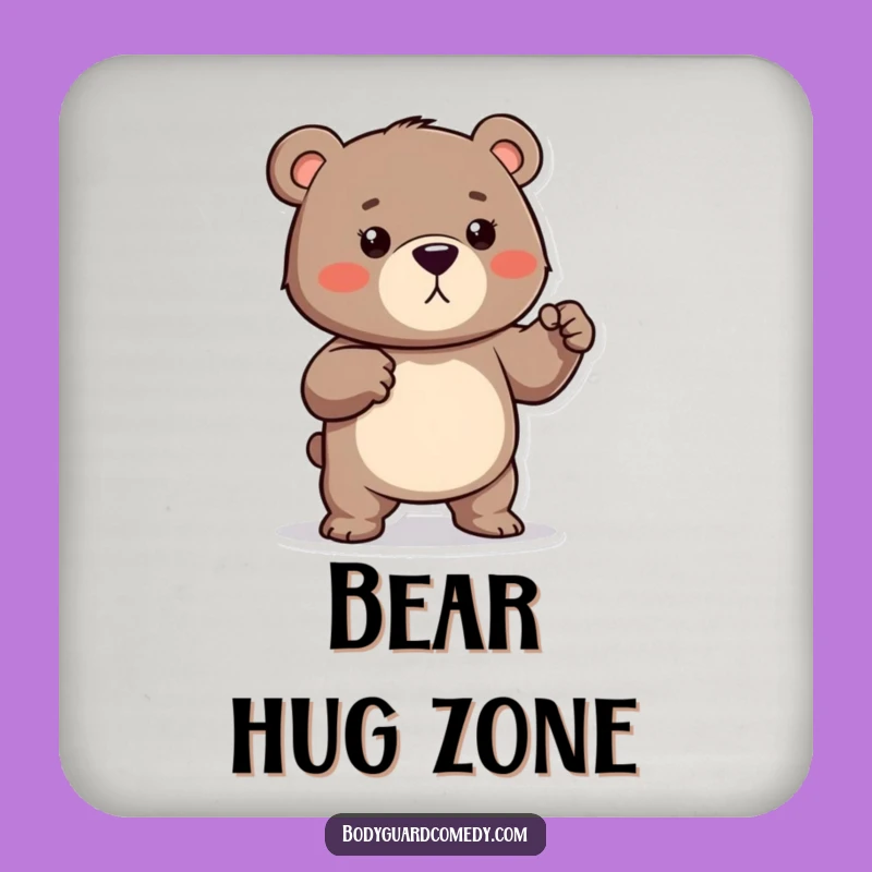 Funny Bear Guard Coaster - Protect Surfaces with Playful Humor, Humorous Gift