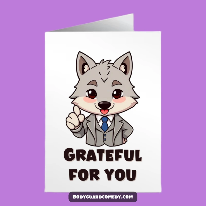 Free Printable Thank You Card: Wolf Approval, Sharp Suit Downloadable Gift