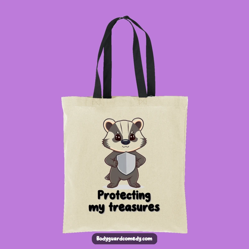 Funny Badger Shield Tote Bag - Durable Guard Carry-All, Perfect Humorous Gift